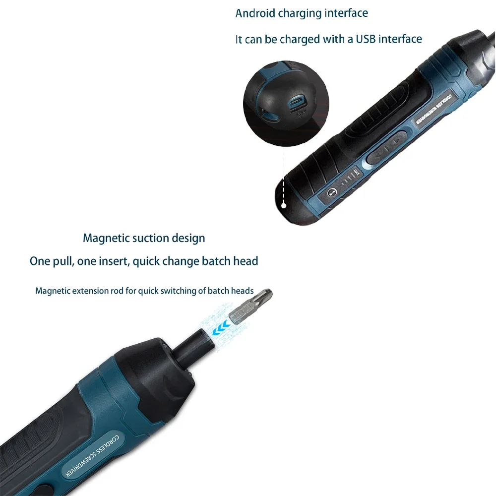 Mini-Akku-Elektro schrauber mit 4/6-Gang-Drehmoment USB-Akku-Bohrmaschine 3,6 V Reparatur werkzeug für die Demontage im Haushalt