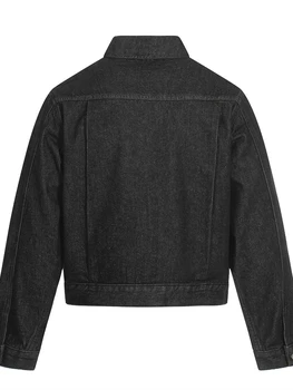 Mens Jacket Punk Vintage Streetwear Black Denim Short Coat Metal Buckle Studded Design Pleated Detail Retro Cool Hip Hop Fashion 2