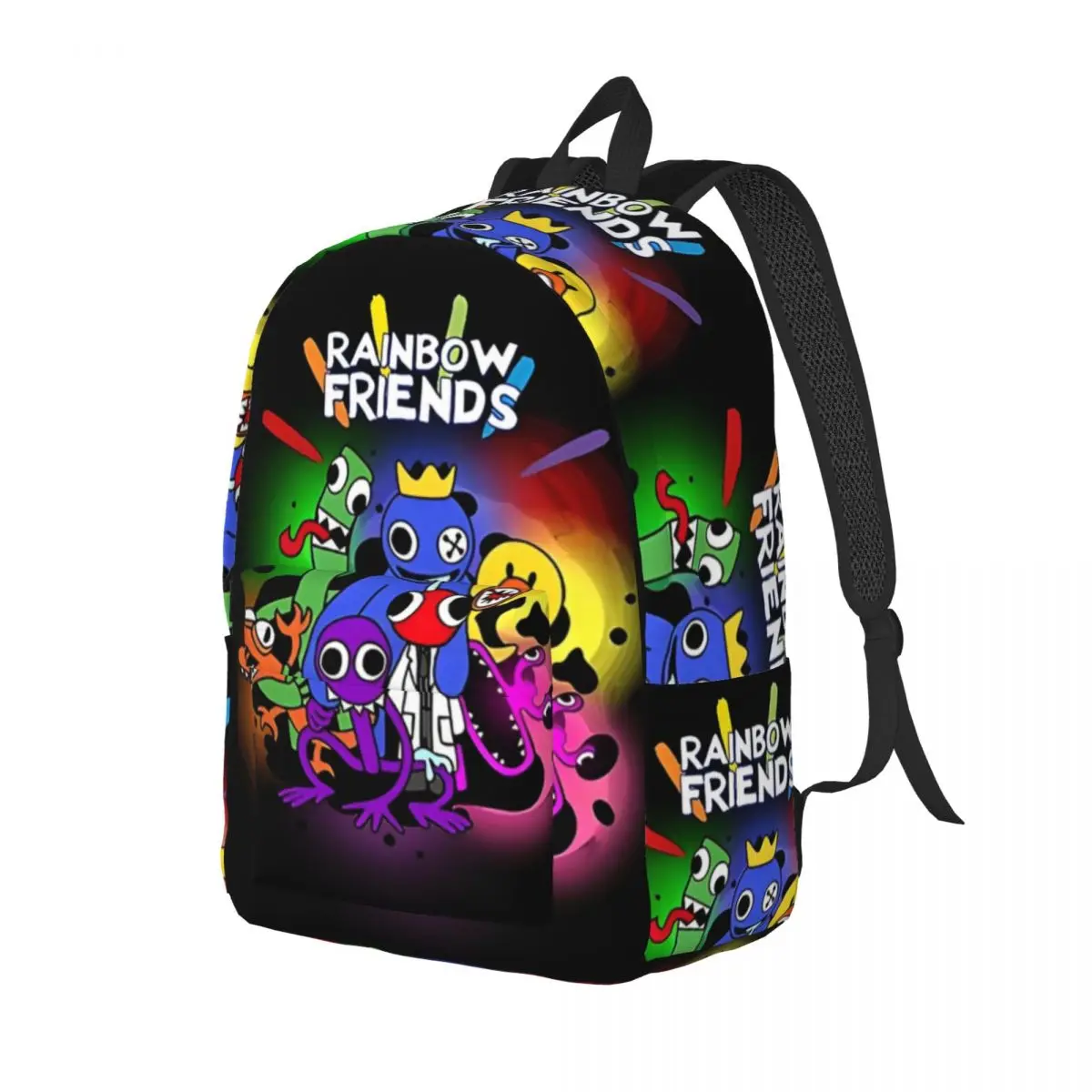 Rainbow Friends Hug It Out Colors Printed Lightweight Casual Schoolbag For School, Outdoor, Shopping, Office