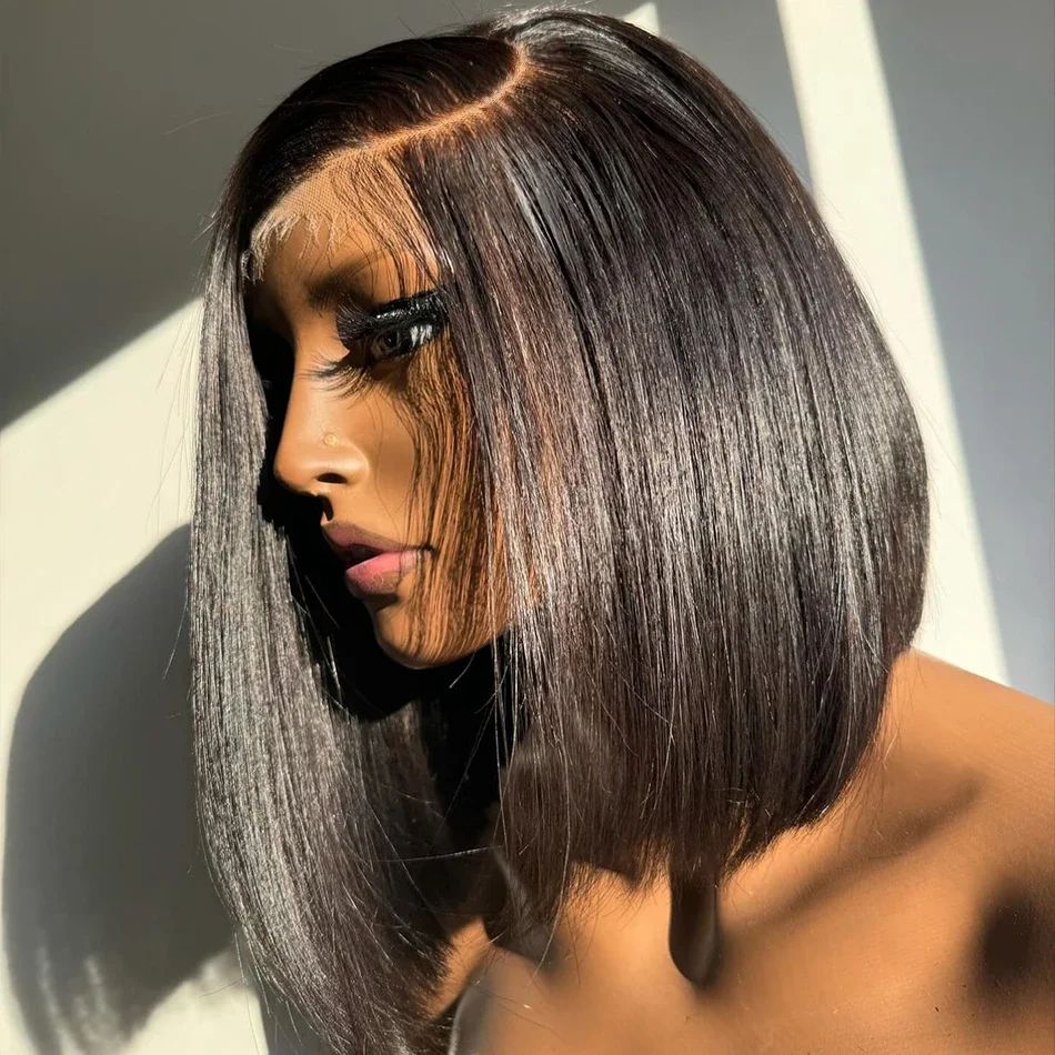 250% 13x6 Bone Straight Lace Frontal Bob Wig Pre Plucked 13x4 Human Hair Wigs Short 5x5 Glueless Wig Ready To Wear For Women