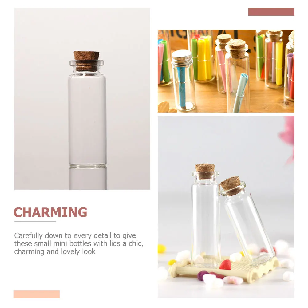 

12pcs Small Glass Bottles With Cork Lids Mini Jars For Diy Crafts Wedding Wish Decoration Clear Vials For Perfume Sand