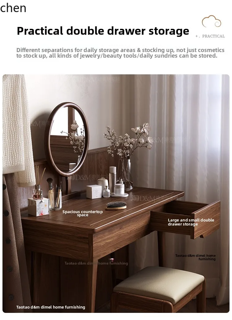 dresser with mirror solid wood antique style bedroom simple small apartment makeup table desk integrated