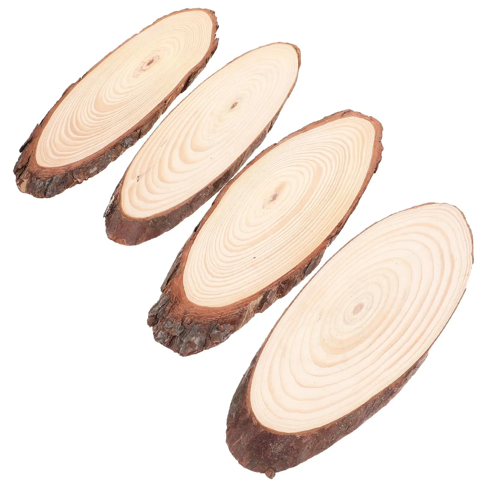 4 Pcs Garden Stepping Stones Outdoor Walkway Kit Durable Wood Ellipse Shape 25cmx10cm Lightweight Portable Decorative