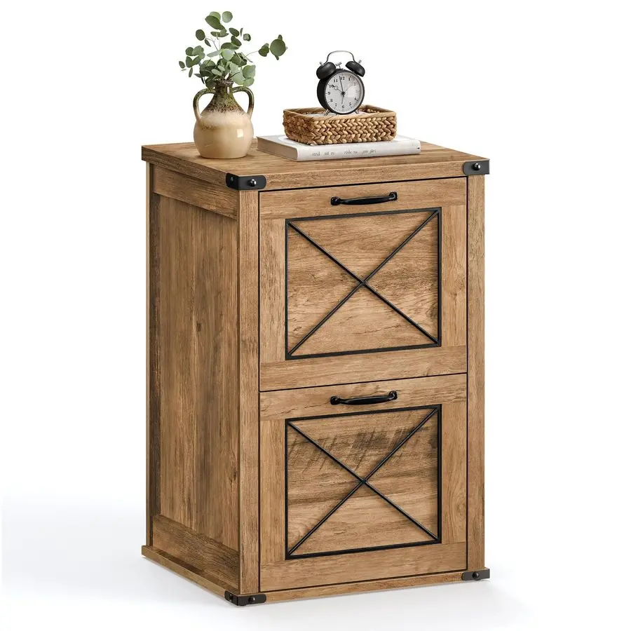 

File Cabinet, Filing Cabinet with 2 File Drawers, Printer Stand, Fit A4, Letter Size, Hanging File Folders, Modern Farmhouse St