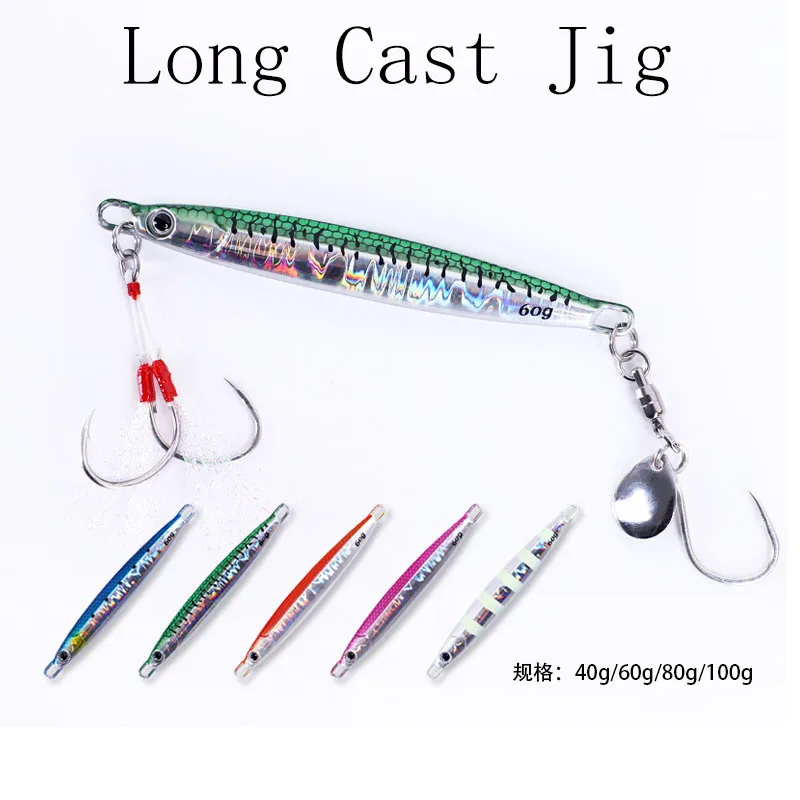 1pcs 40g 60g 80g 100g Sardine Slider Jigging Lure UV Coating Long Cast Metal Jig Fishing Lure Sea Fishing Jigs Fast China