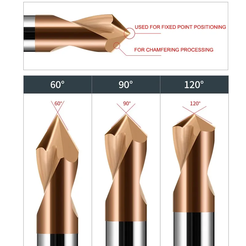 YIFINO 60°90°120° Tungsten Steel Carbide Centering Drill Positioning HRC65 CNC Mechanical Machining Center Drill Bit Tools