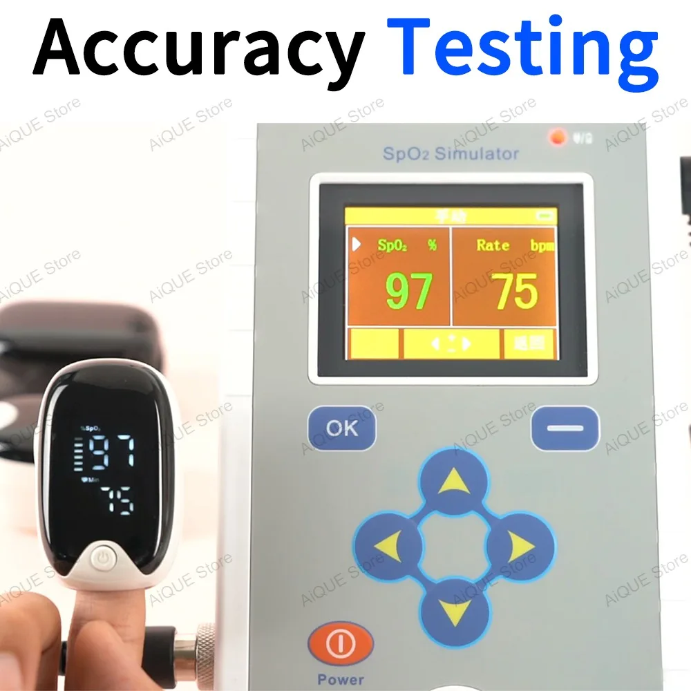 JUSTLANG Fingertip Pulse Oximeter With Case Portable 4 Color Blood Oxygen Saturation Monitor LED Display Fingertip Oximeter SPO2 gallery 5