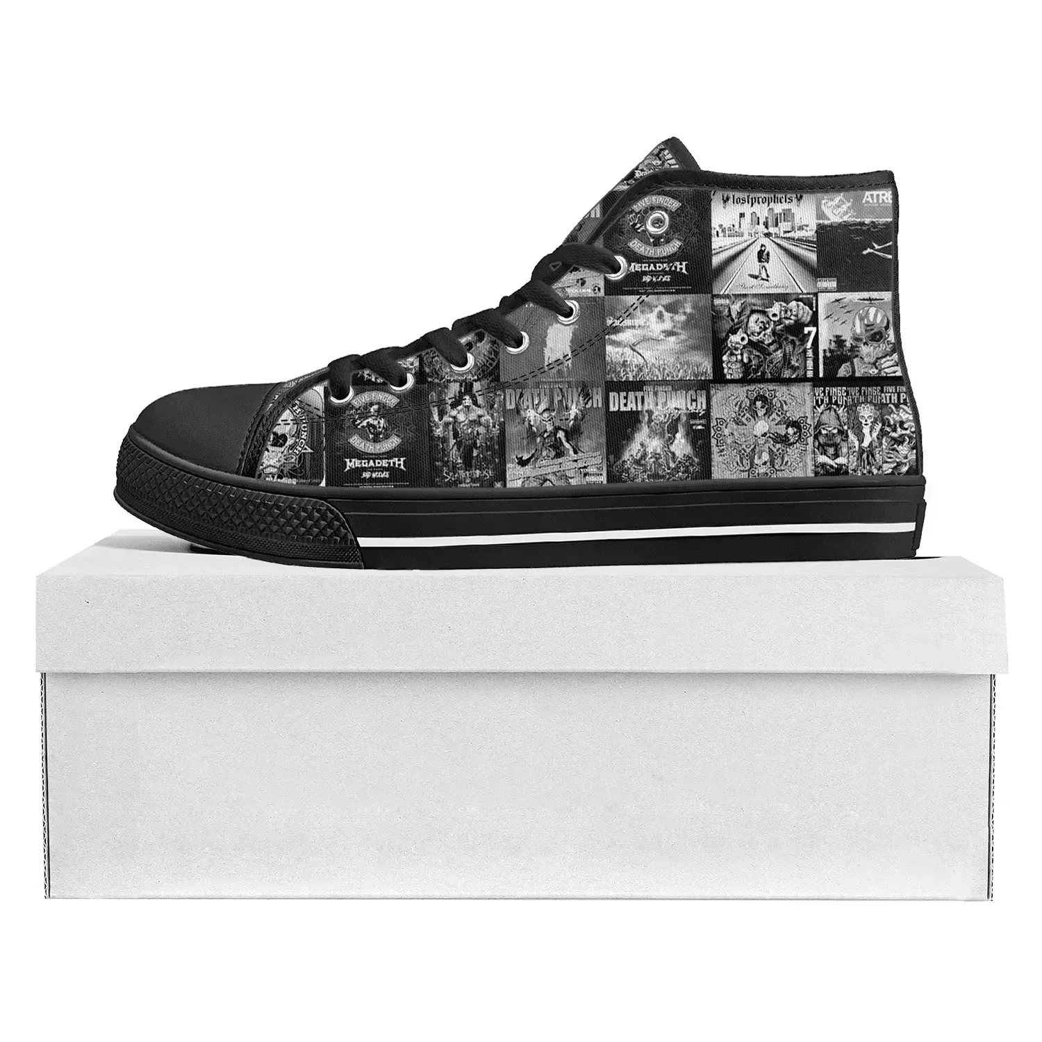 

Five Finger Death Punch Pop High Top High Quality Sneakers Mens Womens Teenager Canvas Sneaker Casual Couple Shoes Custom Shoe