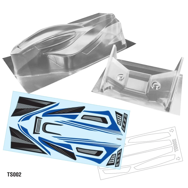 TS002 1/10 Tamiya TT02B Buggy Car Body Set Clear Lexan Pc Car Shell W/Rear Wing R/C Drift Model