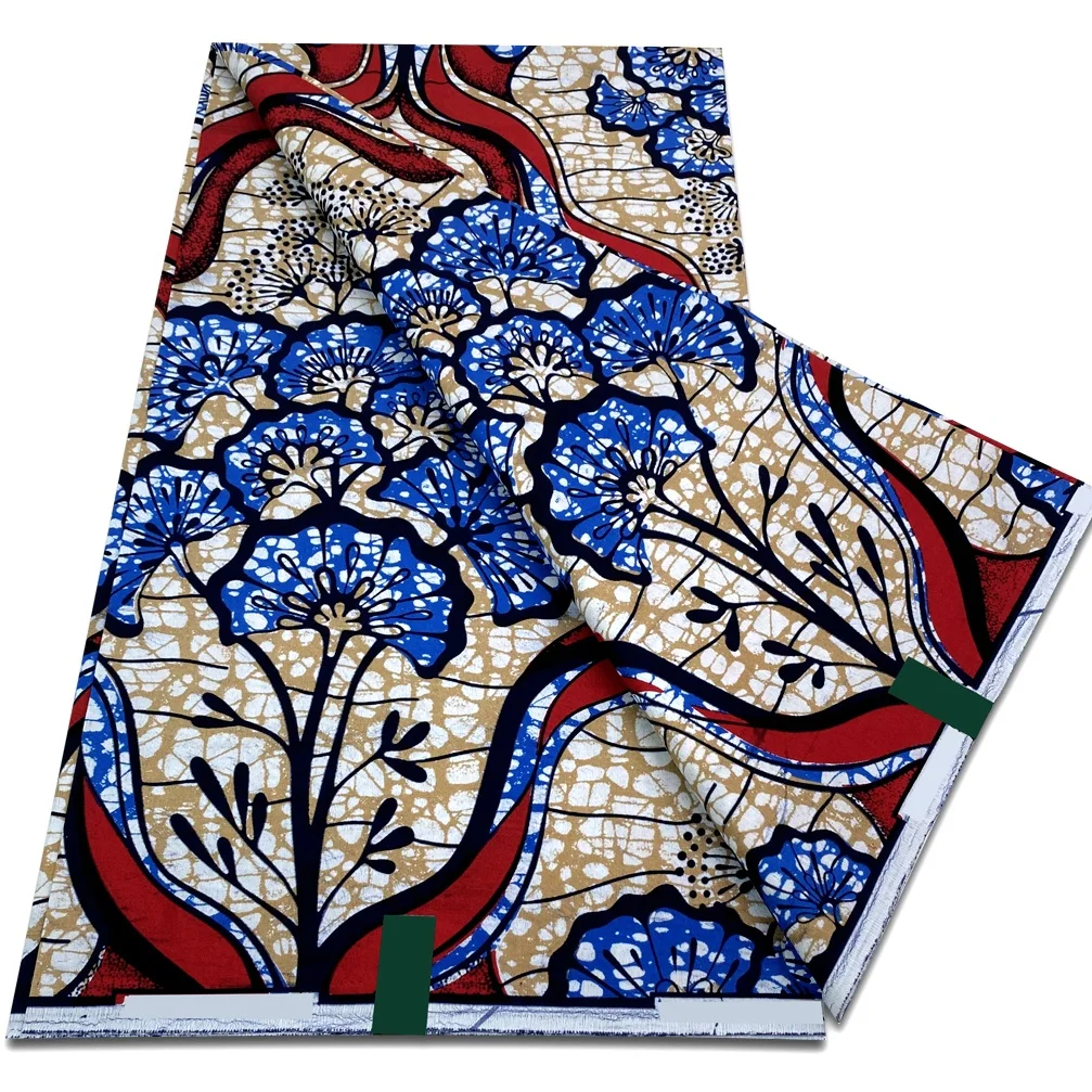 

Cotton Real Wax Ankara Fabric NEW African Wax Print Fabric Cotton Super Batik 6 Yards Wedding Tissu Pagne