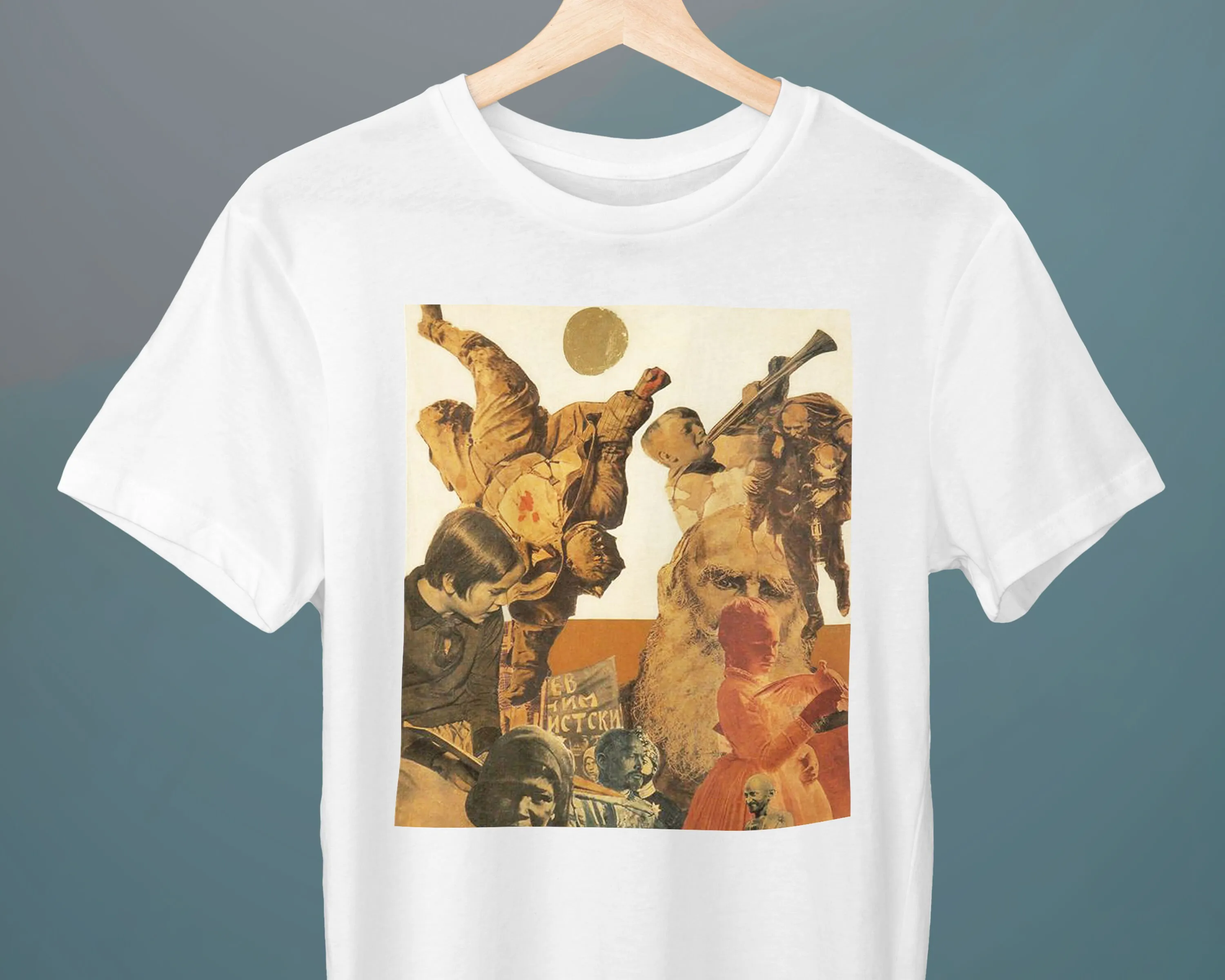 Tolstoj and Gandhi Vajda Lajos Painting Unisex T-shirt Art