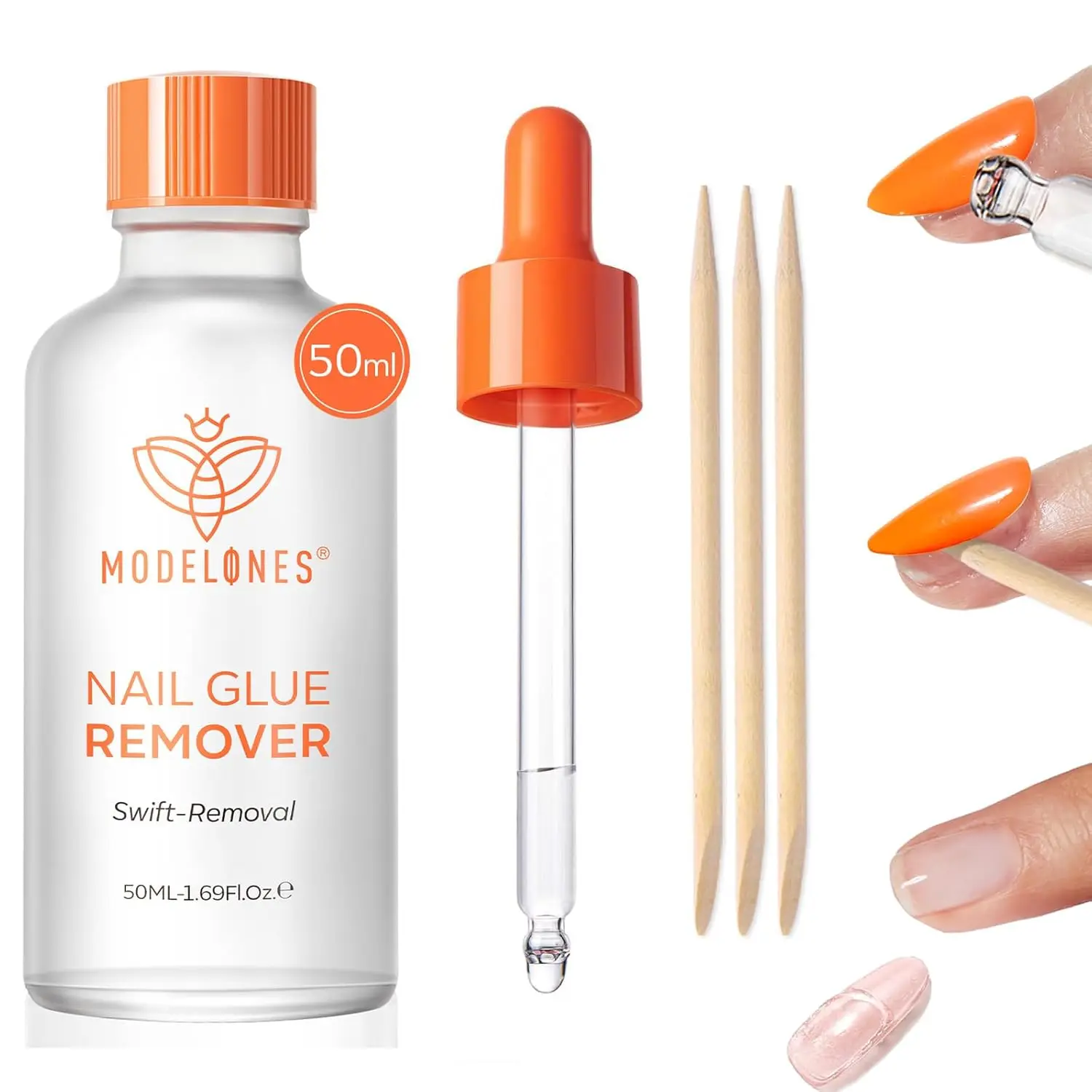 

Modelones 50 ML Nail Glue Remover for Base Coat Press On Nails, Upgrade Clear Stick On Nails Remover for Acrylic Tips
