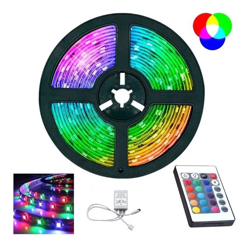 LED RGB ضوء اللون للزينة ، RGB 3528 ، 5m ، 300 LED ، زخرفة فيترين