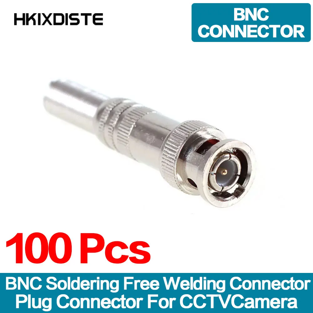 

100pcs CCTV BNC Connector Solder Less Twist Spring BNC Connector Jack for Surveillance Accessories