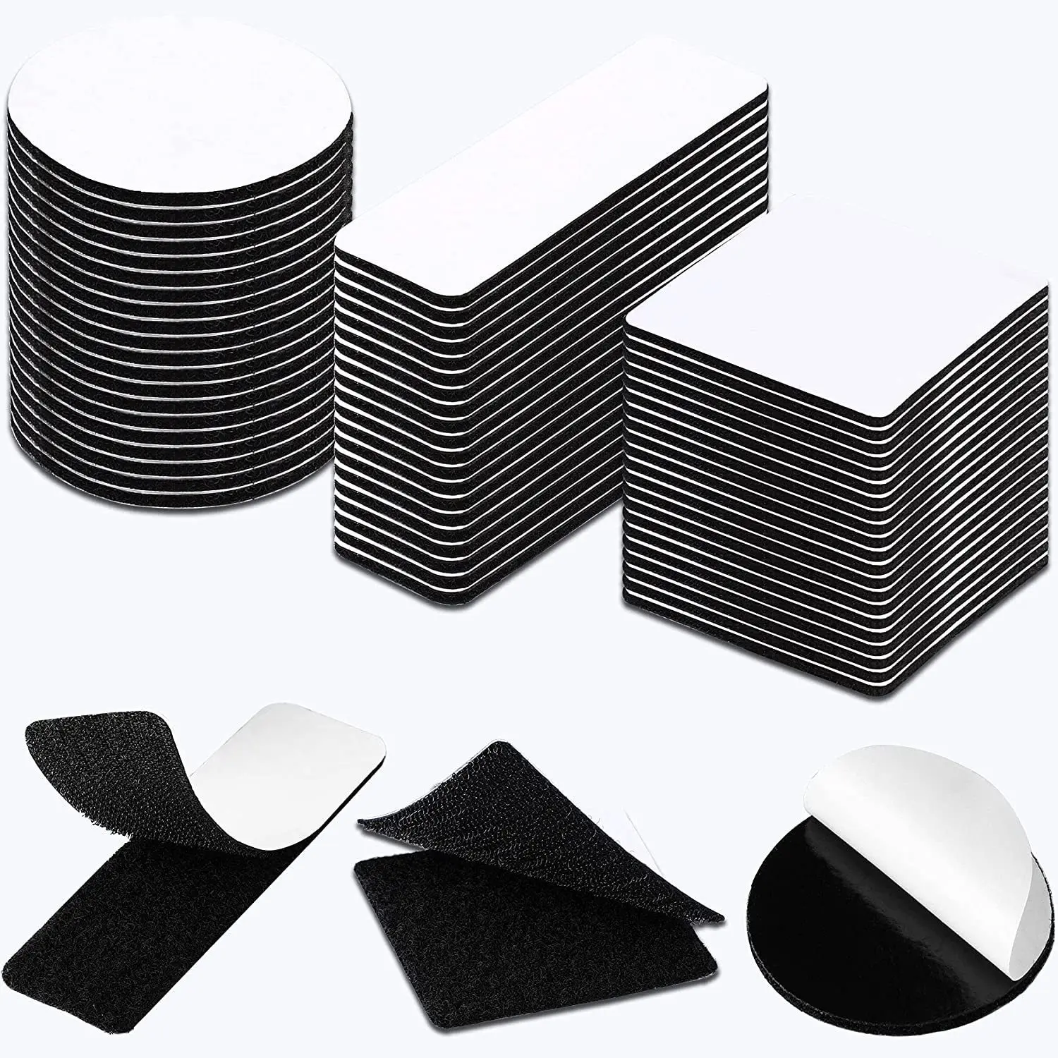 

Nylon Self Adhesive Round Sticker Hook and Loop Fastener Tape Strong Double Sided Self Adhesive Carpet Anti Slip Mat Black 3cm