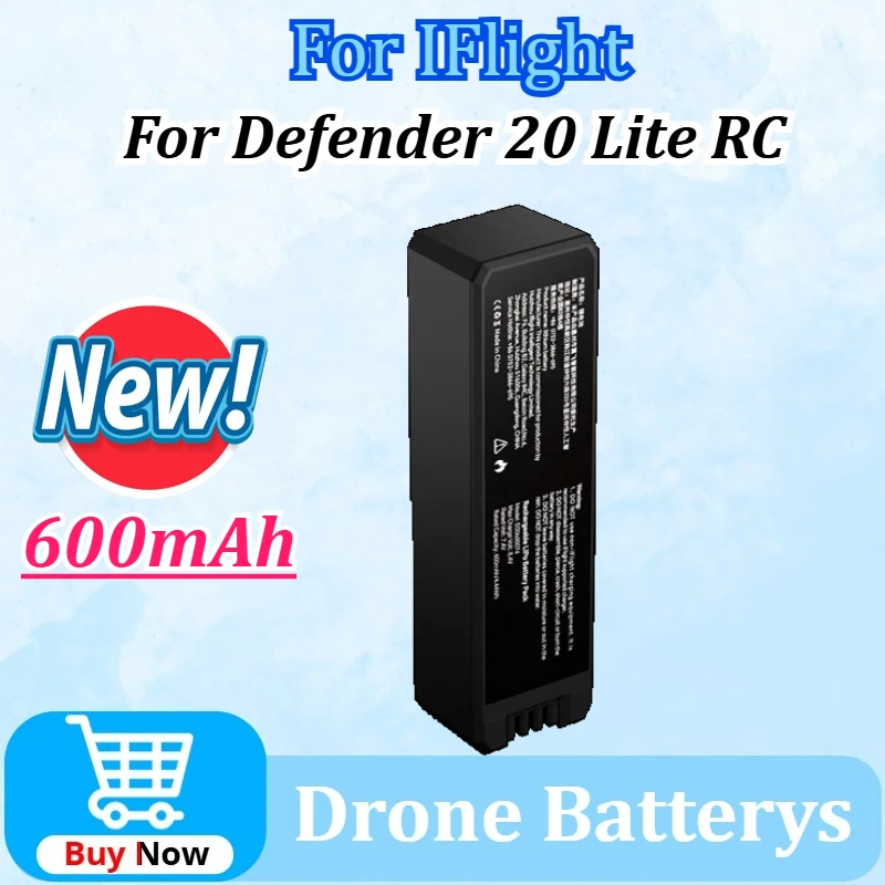 

Upgraded Drone Batterys 7.4V 600mAh 4.44Wh 2S1P 95C for IFlight Defender 20 Lite RC Quadcopter FPV Parts Fast PD100W Charger