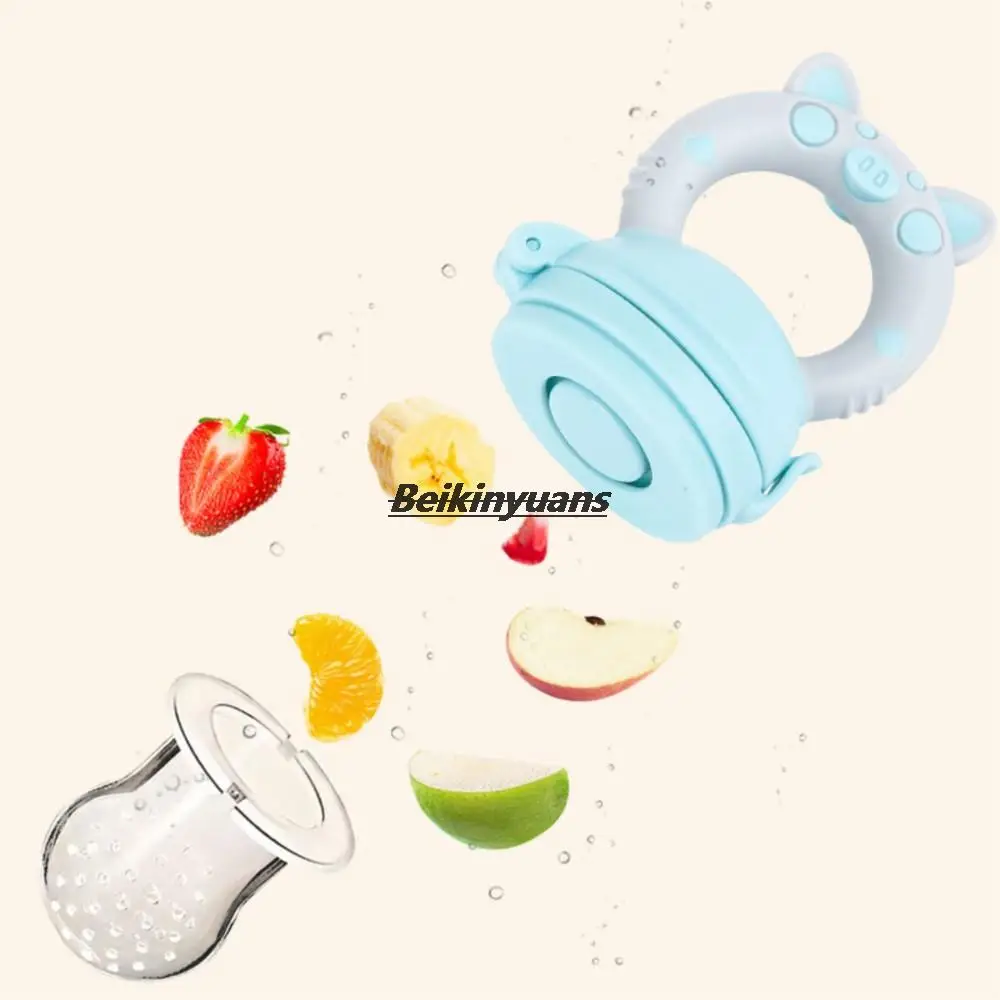 Silicone nipple Baby Pacifier Feeder Nipple Cartoon Chupetero Animal Infant Nipple Holder Newborn Fruit pacifier Silicona