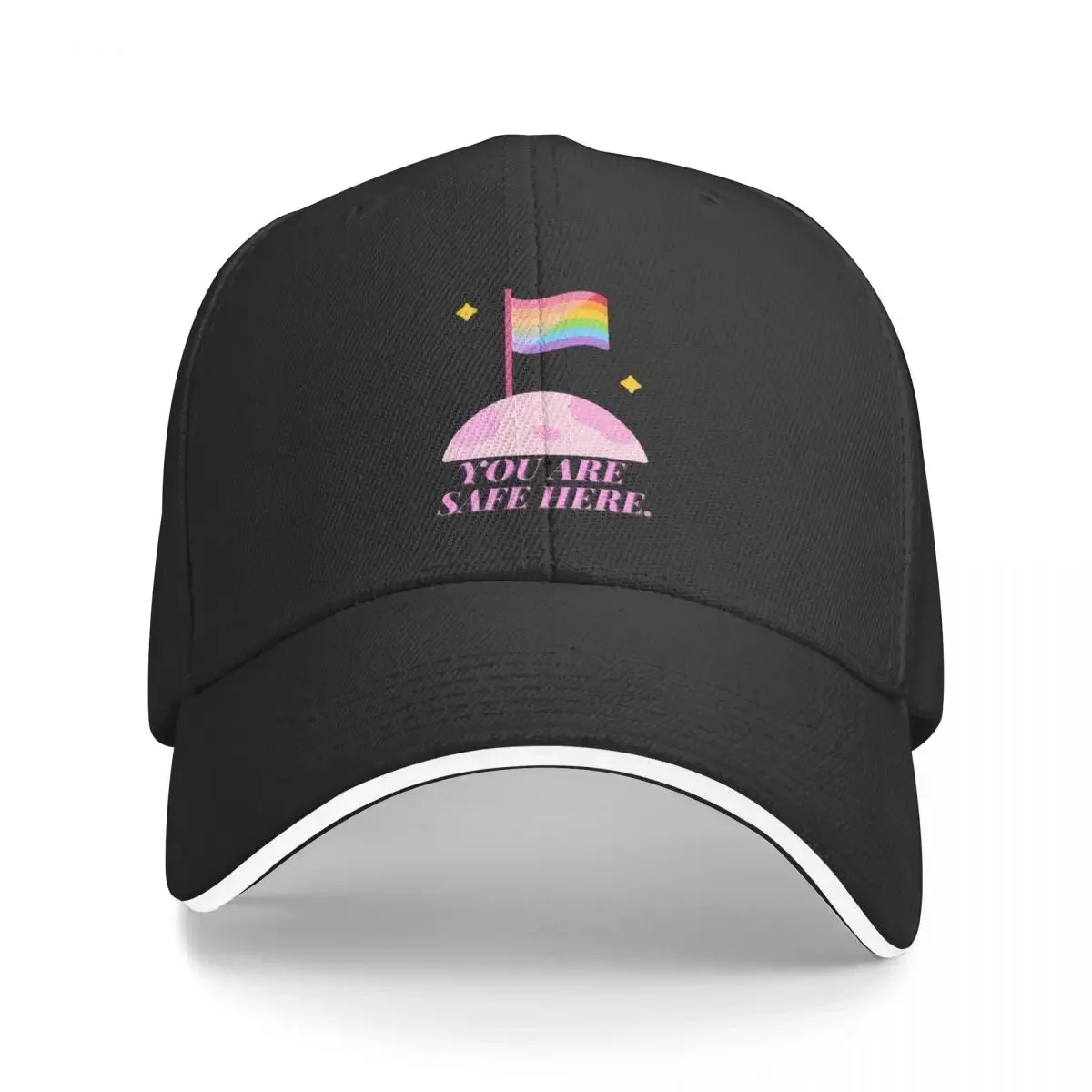 

You Are Safe Here Pastel Baseball Cap Kids Hat Snap Back Hat For Man Women's