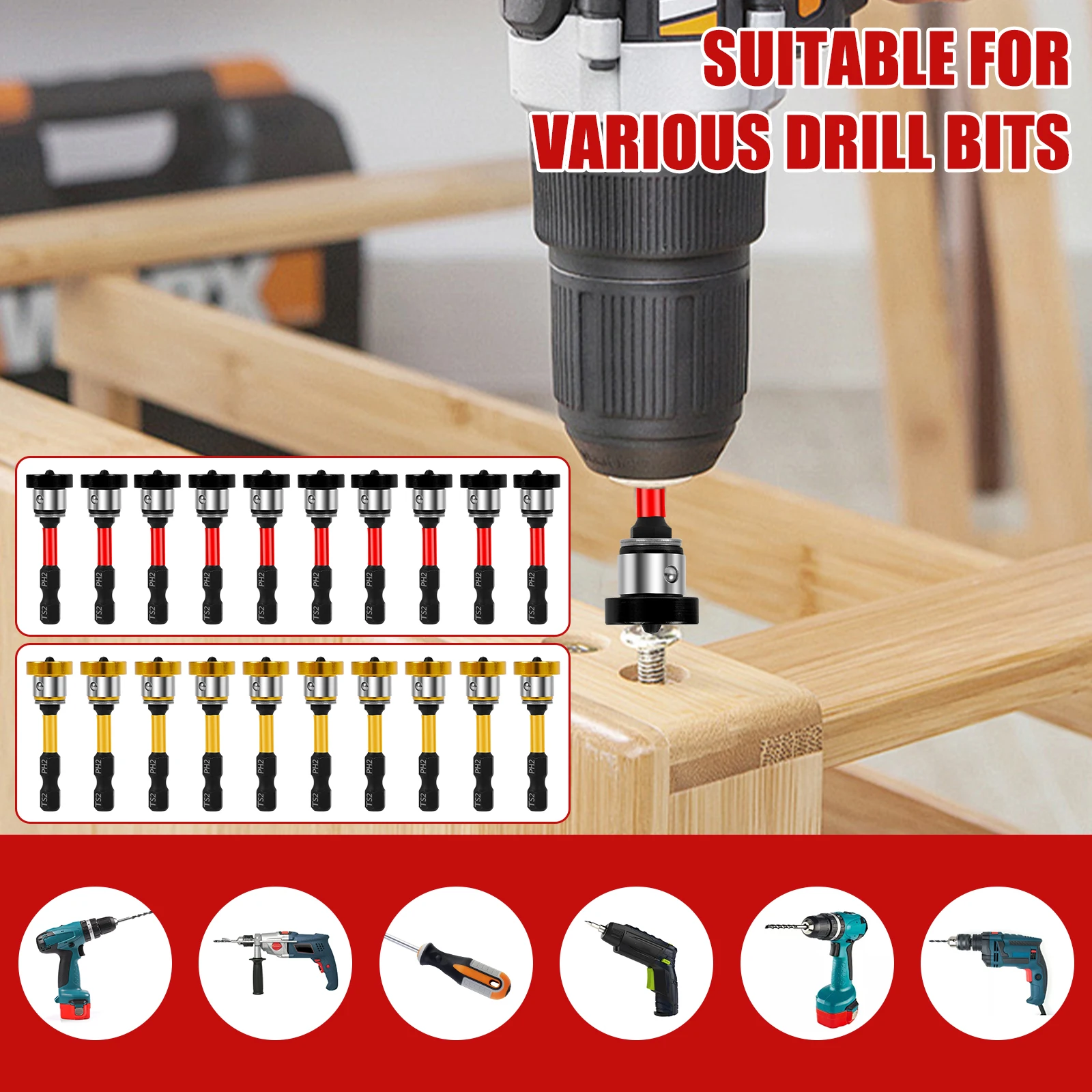 10 Pcs Drywall Screw Setter with 1/4