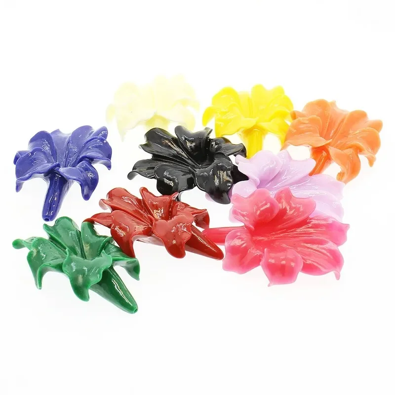 10pcs Imitation Coral Resin 24*31mm Morning Glory Flower Loose Beads Charm Women Jewelry Making DIYNecklace Earrings Accessories