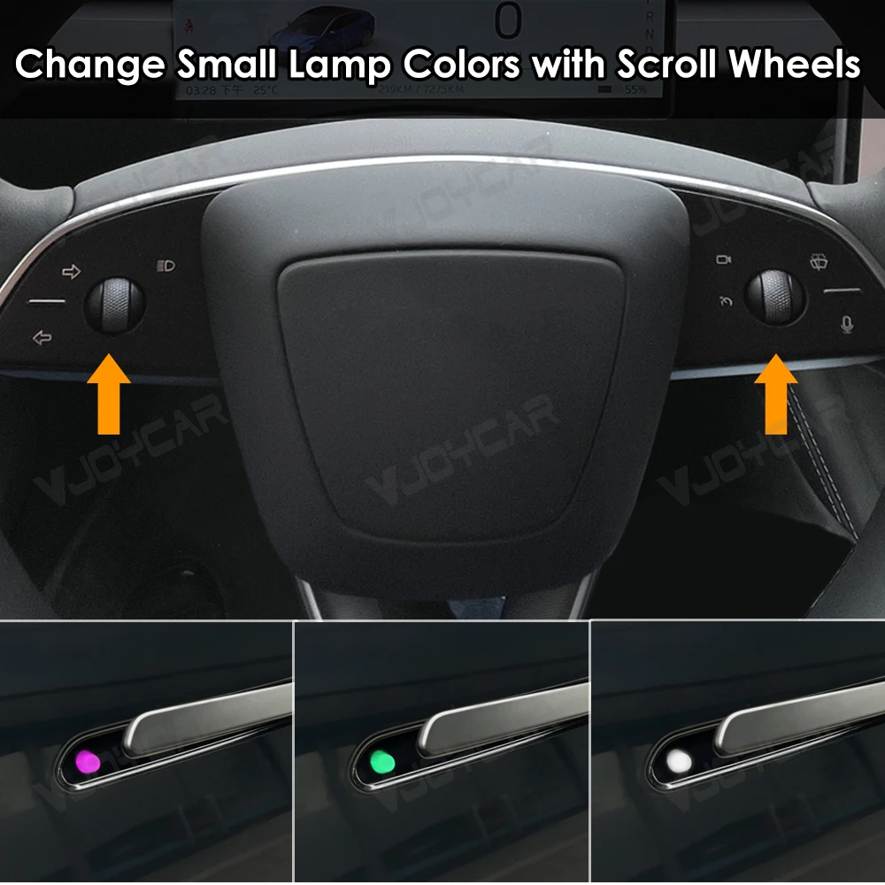 Neue Gen.2 OEM Chrom-Autotürgriffe für Tesla Model YL 3 Y Neu 3 Y Juniper Farbiger LED-Willkommensmodus Multi-Kontakt-Aufklappfunktion – Detail 2
