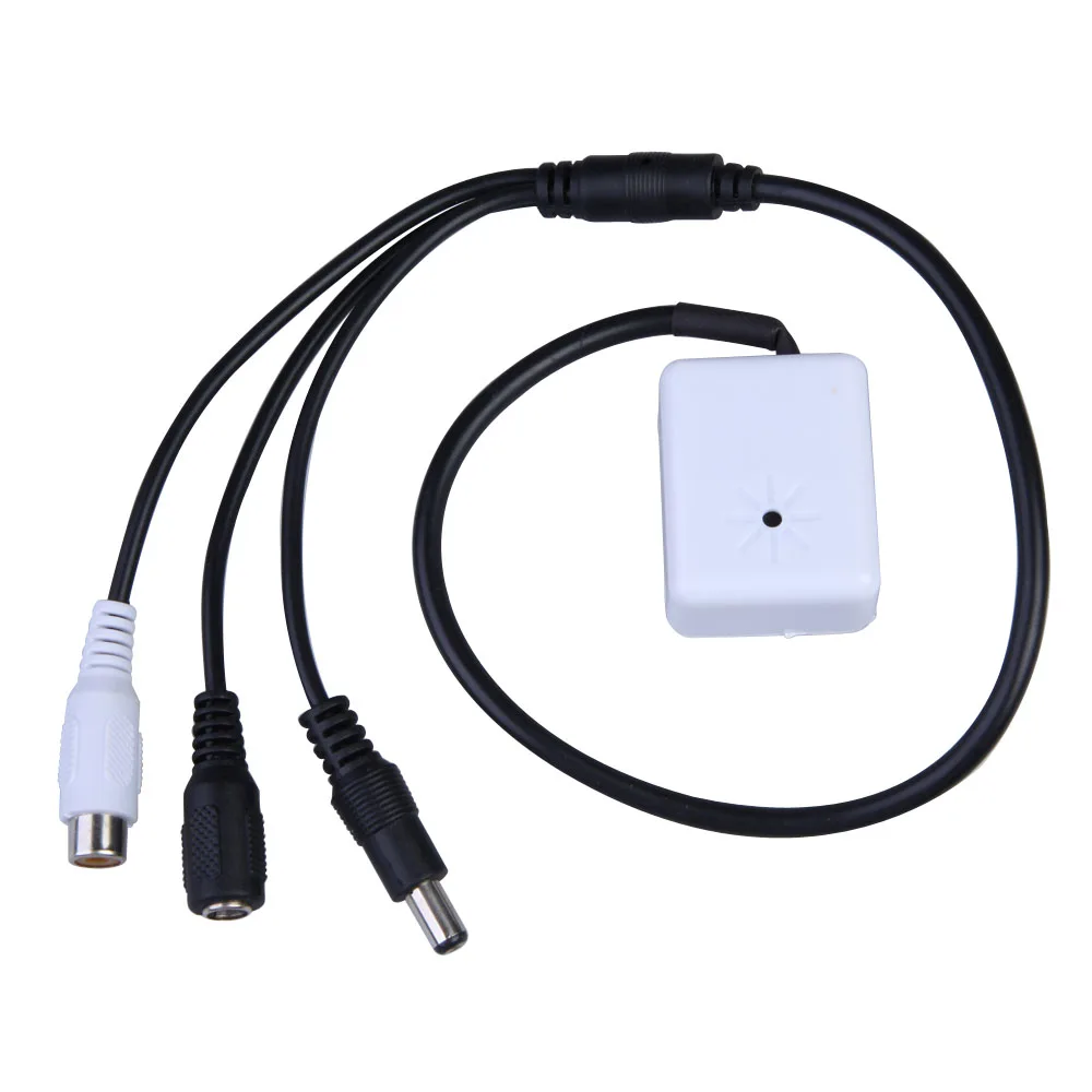 New CCTV Mic Microphone Sound Pick-Up Monitor Voice Audio Security White