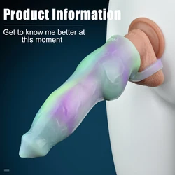 Dog style penis enlargement sleeve with scrotum & vein details, for men to enhance hardness and delay ejaculation cock sleeve