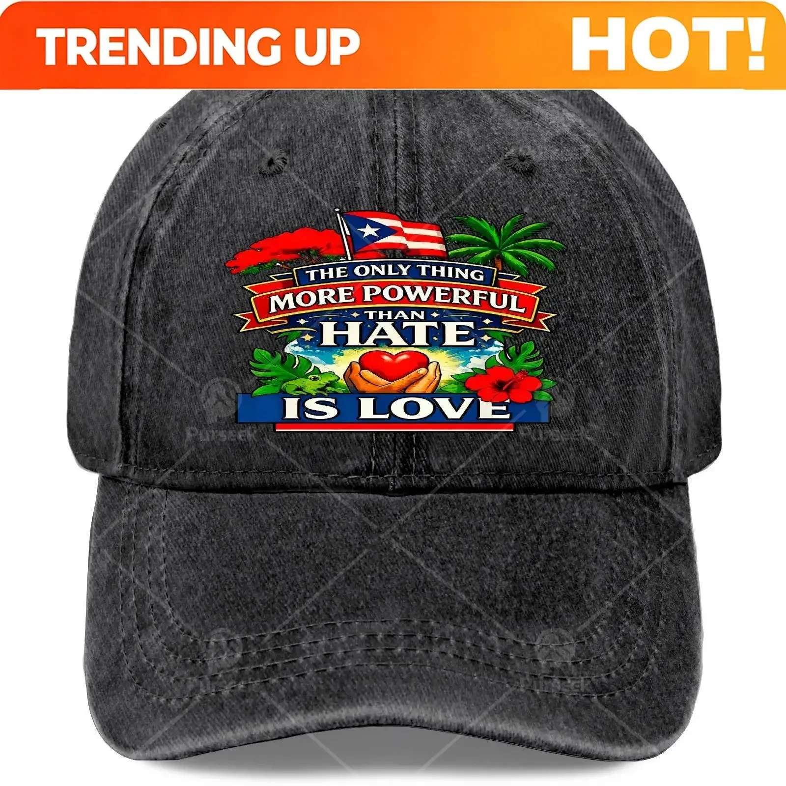 Customization The Only Thing More Powerful Than Hate Is Love Flag Retros Baseball Hat Unisex