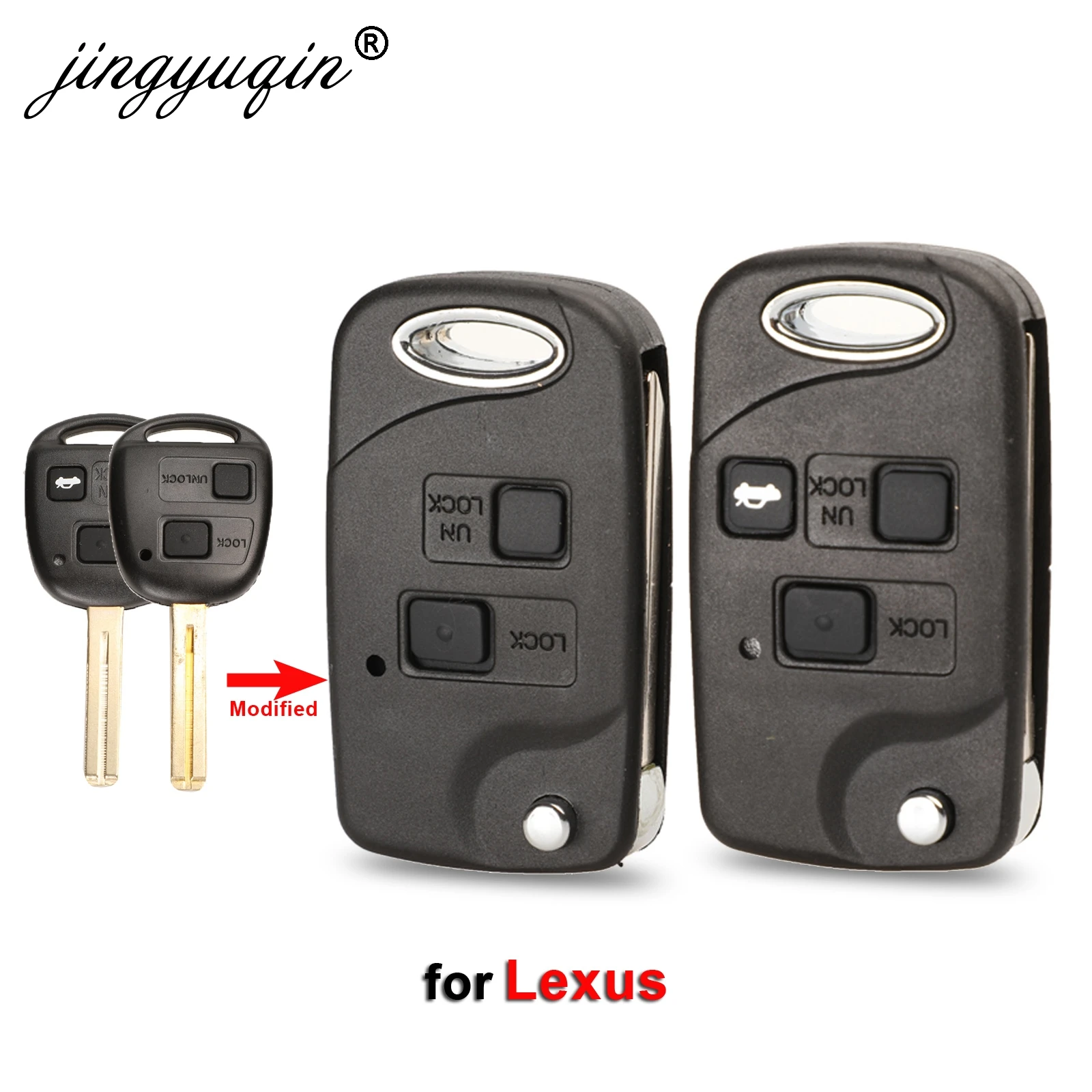2/3 przyciski zmodyfikowany klapki zdalnego klucz Shell dla Lexus RX300 LS400 LS430 ES330 SC430 IS300 LX470 RX330 RX350 GS300 + przycisk Pad