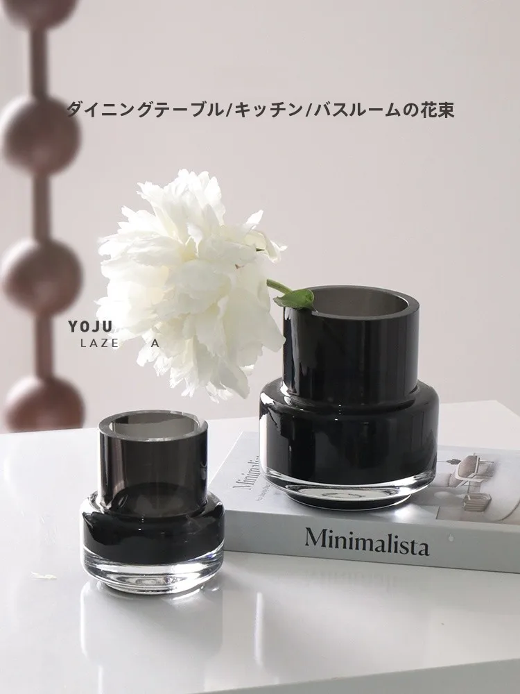 

Современная матовая стеклянная ваза YOJU в форме тюльпана, роскошная декоративная ваза для гостиной, столовой, цветочный горшок, украшение для демонстрационных залов