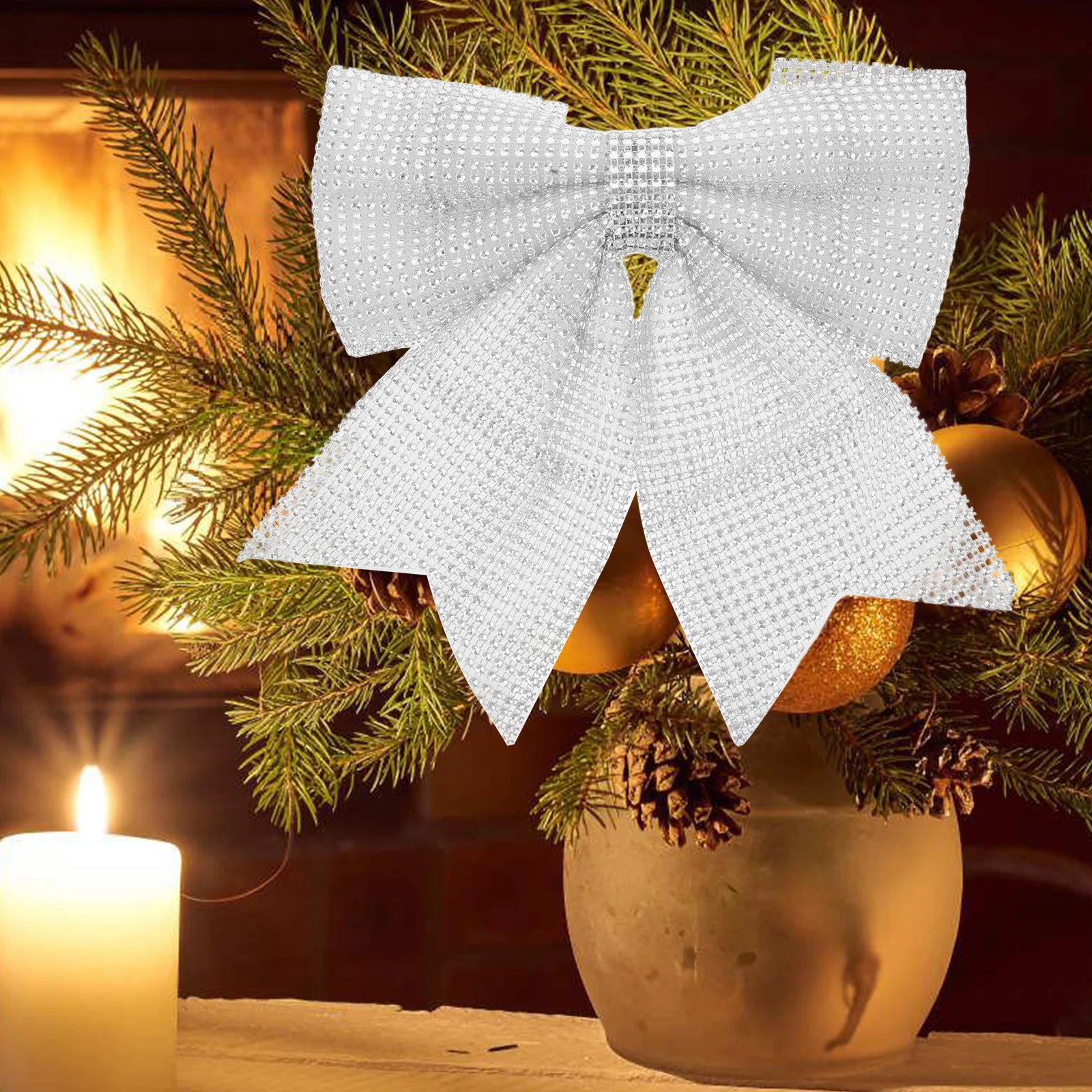 

Bling Christmas Bows For Hair Clips Fabric Crafts Rhinestone Large Holiday Decorations Diy Christmas Tree Ornaments