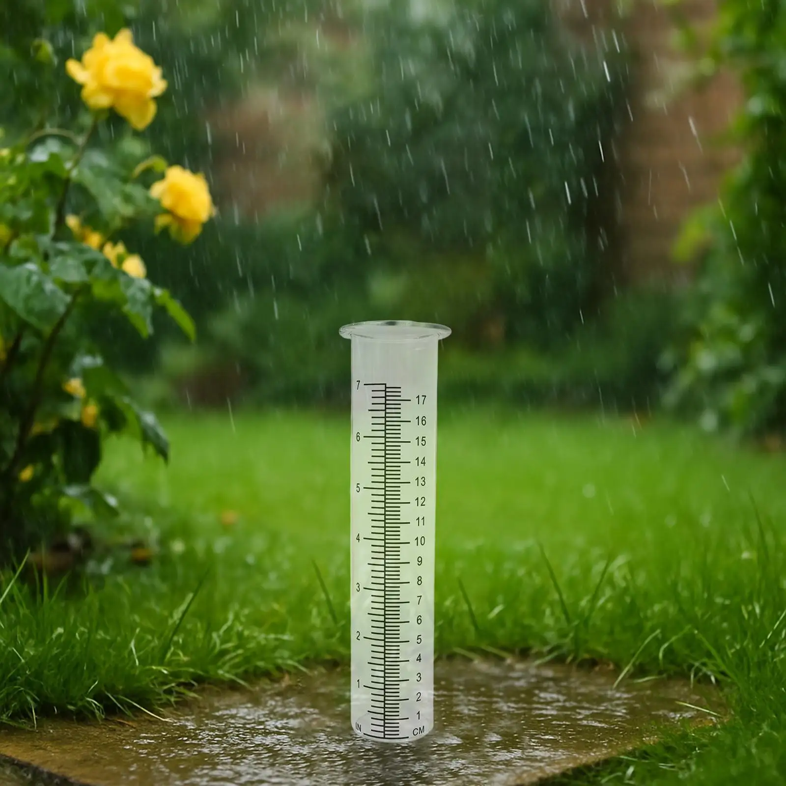 

Rain Gauge 7inch Capacity Decorative Easy to Read with Scale Rain Measure Gauge for Landscape Deck Lawn Patio Decoration