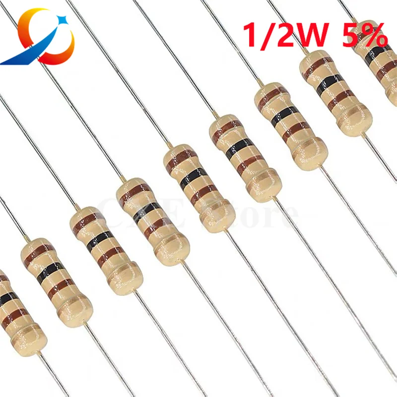 500PCS Carbon Film Widerstände 1/2W 5% 1R/1,2R/1,8R/2R/3R/4,7R/5,6R/10R/47R/100R/150R/390R/470R/560R/1K/2,2K/3K/5,1K/10K/47K NEUE – Detail 4