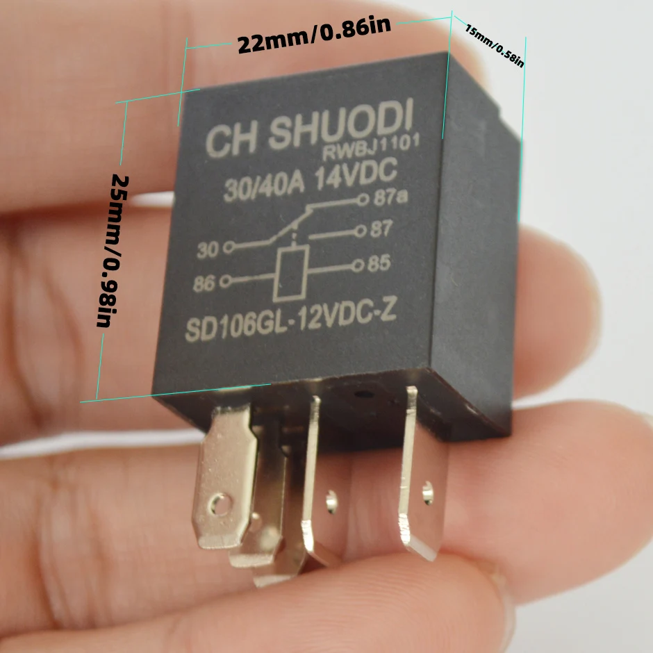 Relay DC12V 40A Rated Current SPDT 4 or 5 Pins Car Automotive Alarm Relay 40 Amp for Vehicle