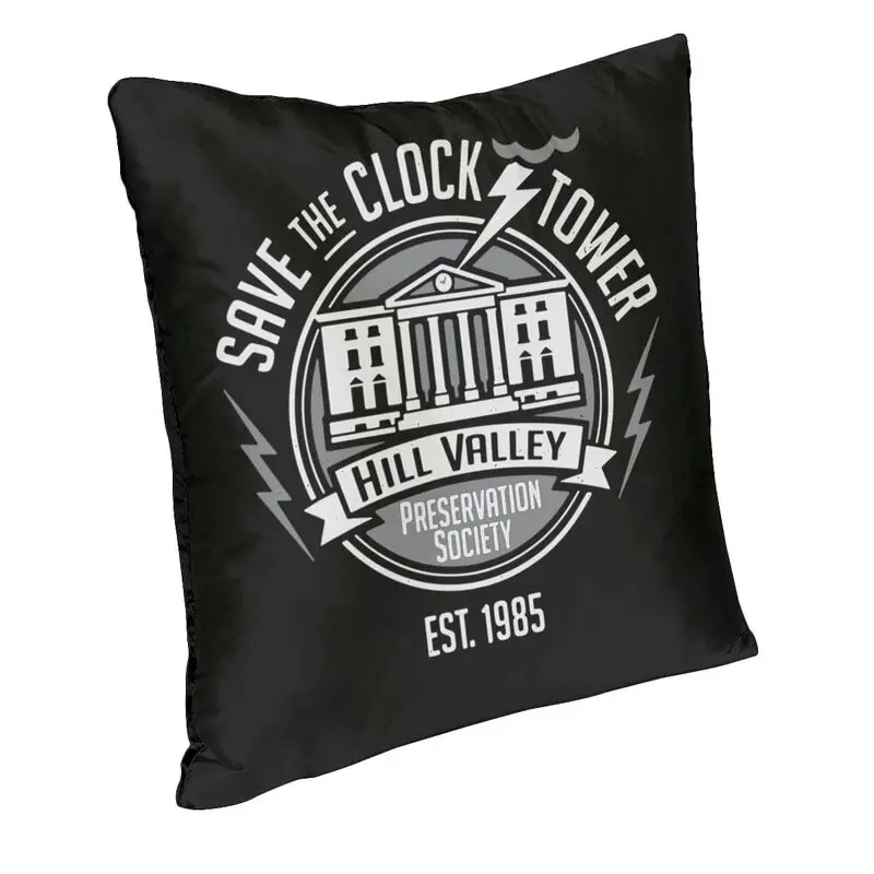 Soft Save The Clock Tower Throw Pillow Cover Decoration Custom Square Back To The Future Cushion Cover 40x40 Pillowcover
