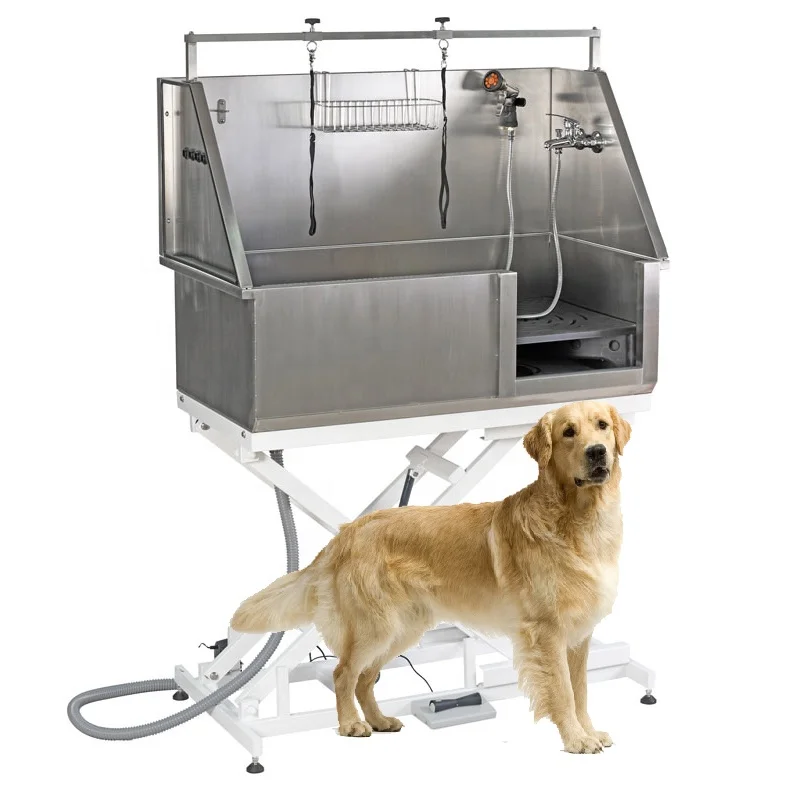 

Dog Bath Tub Hot Sale Pet Grooming Stainless Steel Large Pet Bathing Dog Bath Tub Electric Lifting Salon Wash Wholesale Custom a