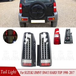 Luz LED antiniebla trasera para coche, lámpara de marcha atrás de freno modificada con 2 estilos para SUZUKI JIMNY SN413, parte superior dura 1998, 1999, 2000-2017