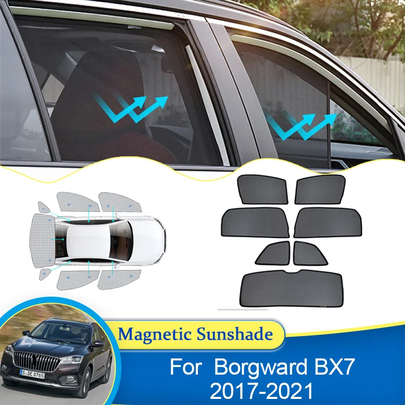 

For Borgward BX7 2017 2018 2019 2020 2021 Sunshade Magnetic Window Curtain Privacy Window Shading Visor Car Auto Part Accessorie