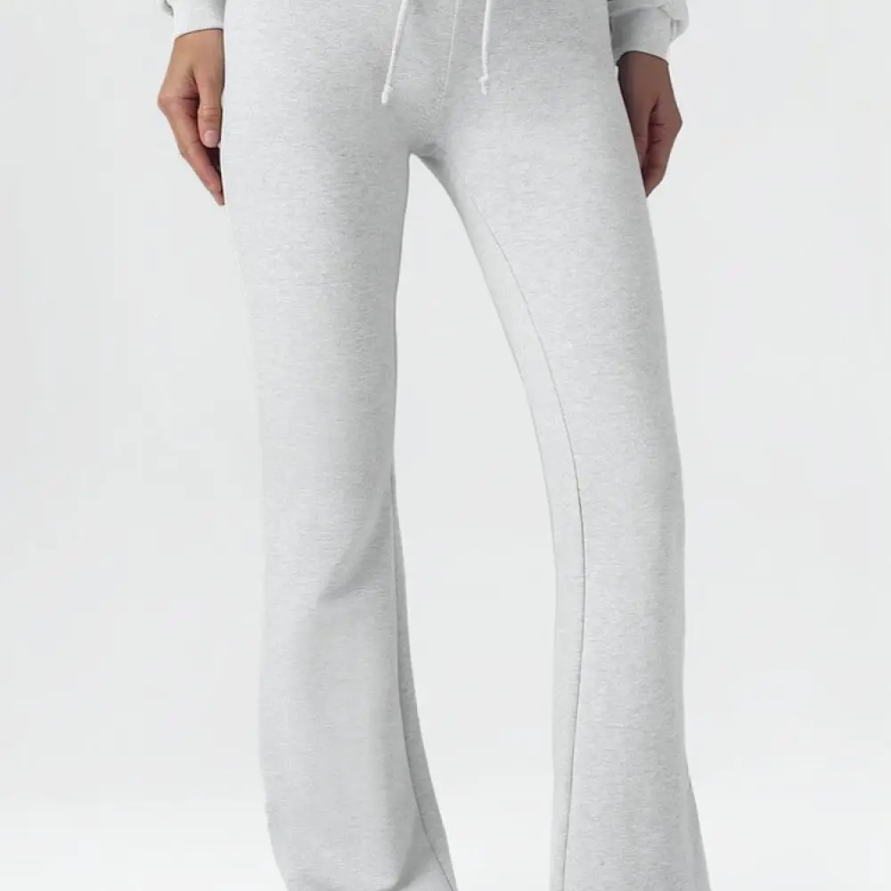 Women Yoga Outfit Crop Zip Jacket High Waisted Wide Leg Trousers Slim Sportswear Fitness Running Training Set