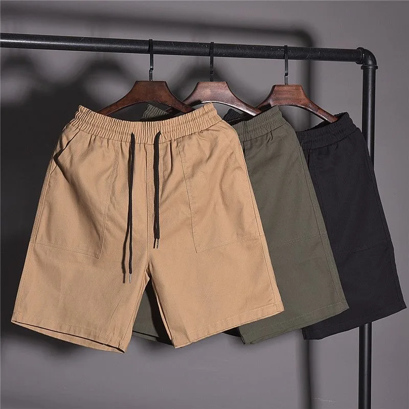 

Men Causal Shorts Summer Solid Color Breathable Outwear Elasticity Drawstring Basketball Fitness Sports Loose Shorts