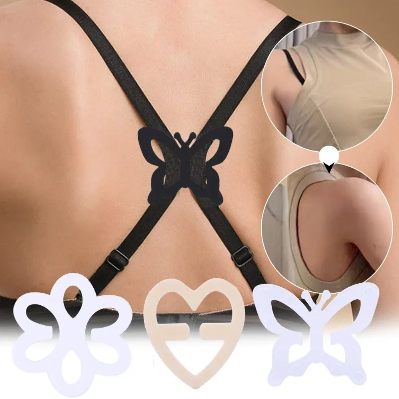 4pcs/Pack Underwear Bra Buckle Invisible Shadow-Shaped Back Intimates Accessories Clips Strap Holders