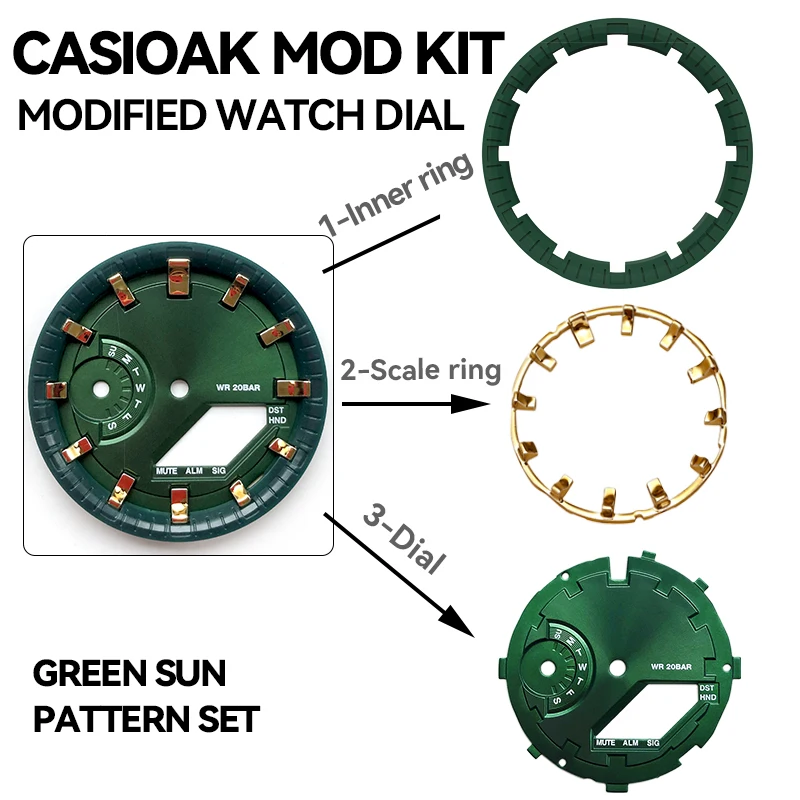 Набор для часов Casioak MOD, циферблат, главая глава, кольцевые часы, Лум для Casio для женских фотографий 2110, аксессуары для фотографий