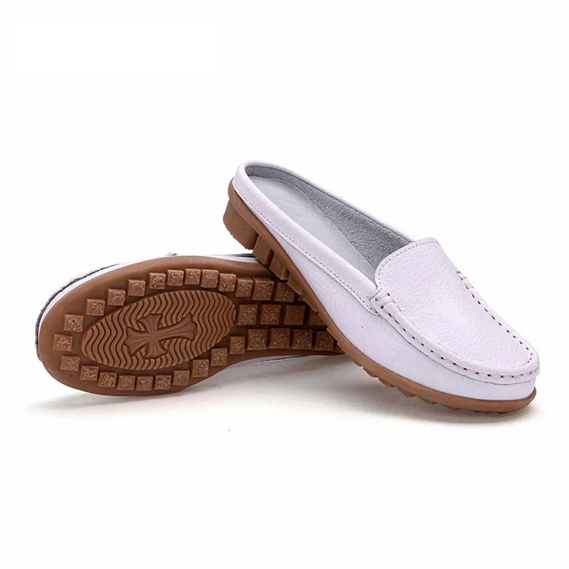 HOVINGE Shoes Casual Genuine Leather Moccasins Ladies Driving Ballet Shoe Woman Loafers Female Flats Mother Footwear