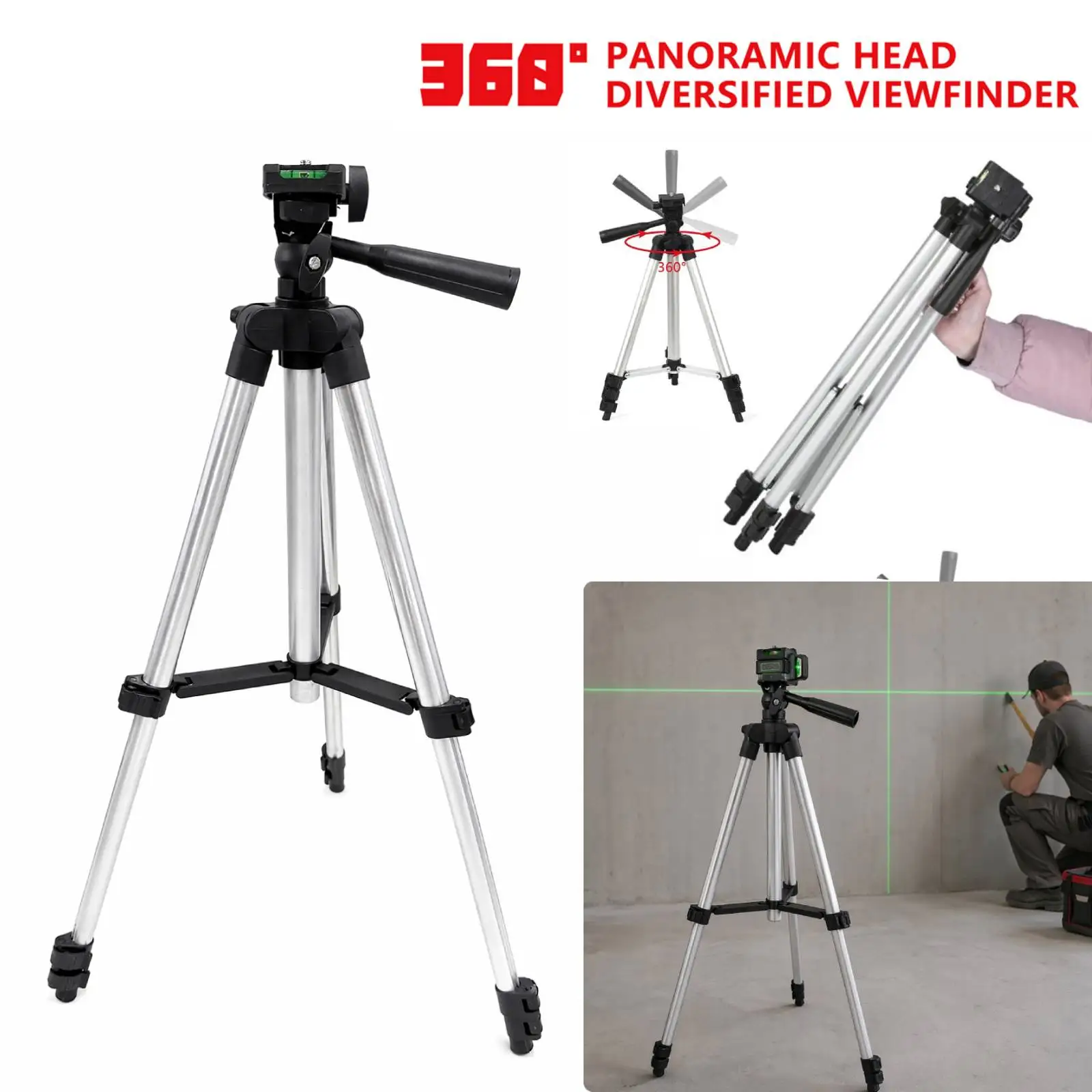 1m Laser Level Tripod Aluminum Alloy Adjustable Height Laser Level Tripod Adjustable Self Height Thicken
