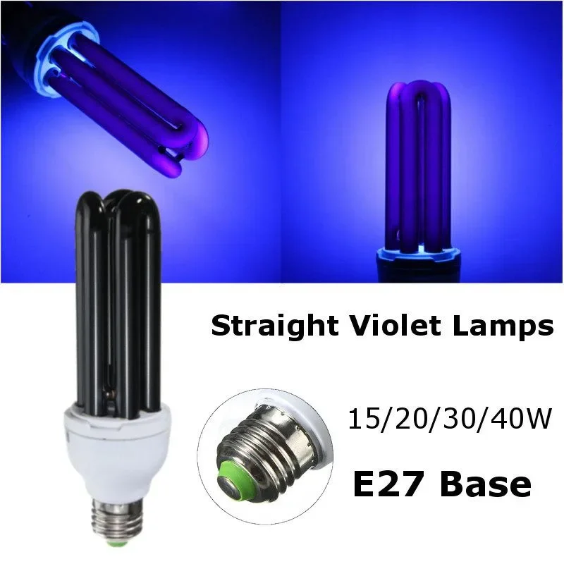 Ac220v 15-40w lâmpada uv ultravioleta fluorescente espiral luz lâmpada de poupança energia solar detector falsificado armadilha inseto