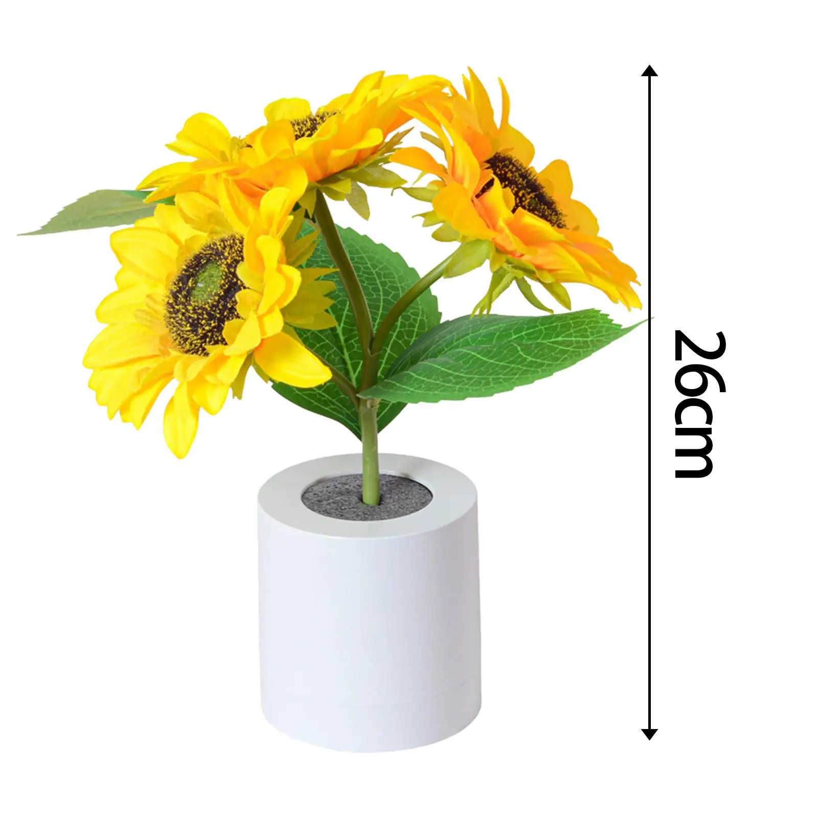 بوعاء عباد الشمس ضوء الليل عباد الشمس الجدول مصباح الإبداعية قابل للتعديل السرير