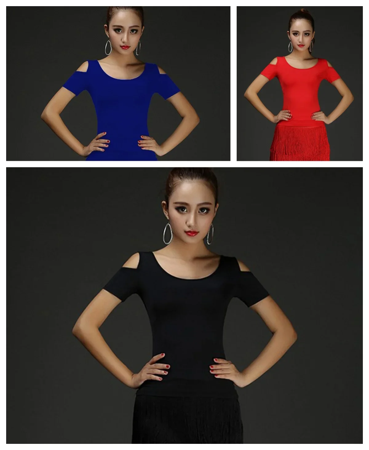 Tops Practice ClothesWomen\'s Off-the-Shoulder Style Dresses for Women 2024 New Adult Four SeasonsLatin Dance Performance Clothes