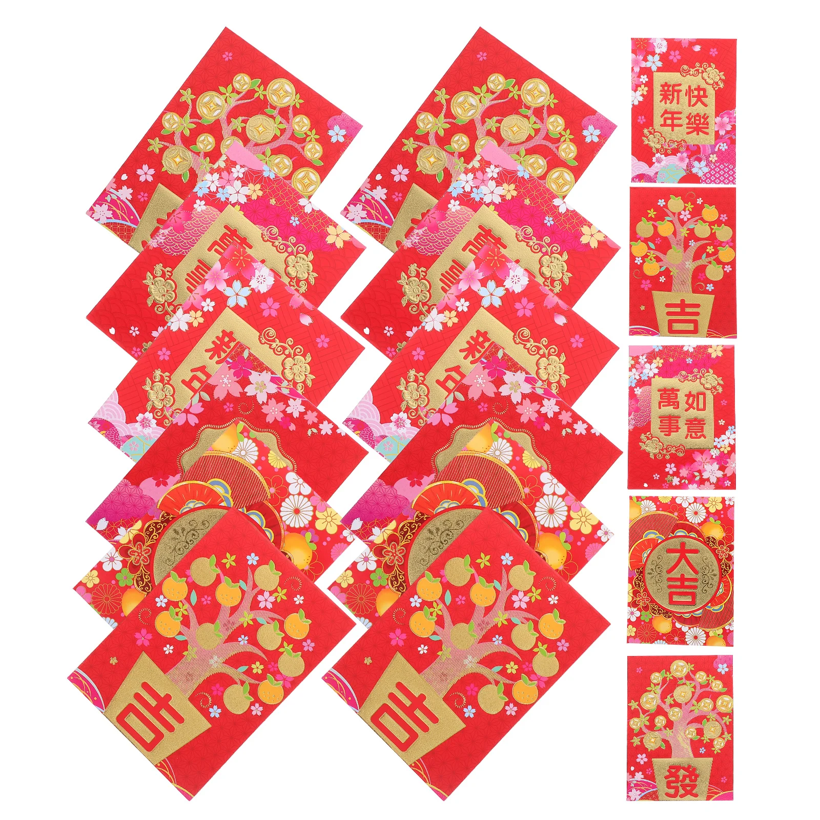 

60Pcs Chinese Red Envelopes Paper Lucky Money Envelopes Spring Festival Traditional Chinese New Year Decorative Packets