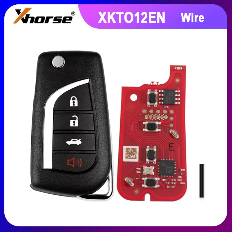 

1/2/5PCS XHORSE XKTO12EN for Toyota Style(Flip-4BTN) Wired Universal Remote Key Fob 4 Button for VVDI Key Tool (English Version)