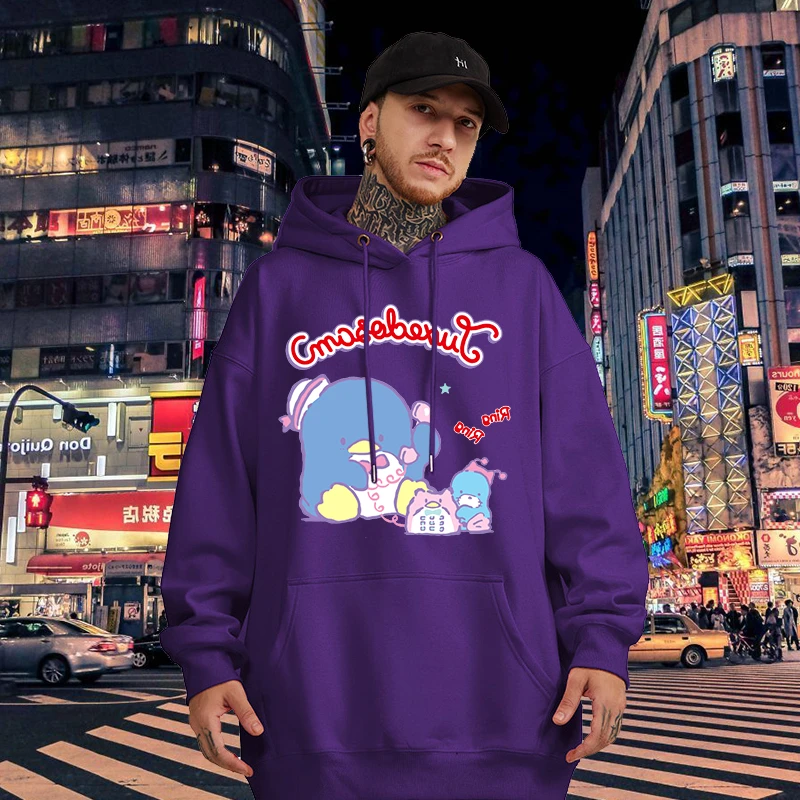 Graphic Disney Printed Male Sweatshirts Cute Sanrio Tuxedosam Classic Fashion Comfortable Men Hoodies Trendy Autumn Winter